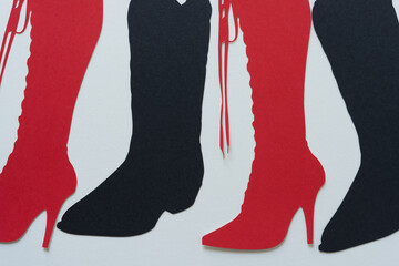 Sticker - dingbat silhouette cutouts of boots 