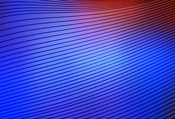 Wall Mural - light blue, red vector backdrop with bent lines.