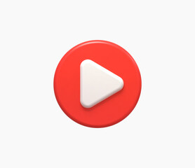 3d Realistic Play button vector illustration.