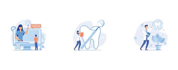 Wall Mural - video tutorial abstract concept, dental examination abstract concept , private dentistry abstract co