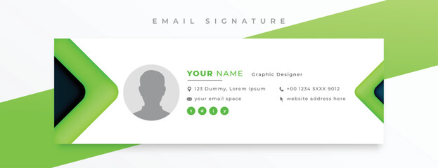 Wall Mural - business email signature card template with digital profile design