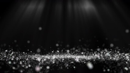 Wall Mural - Glitter light white particles stage and light shine , Transparent isolated abstract background. Flickering particles with bokeh effect.