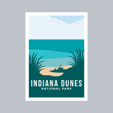 Indiana Dunes National Park Poster Illustration Design.