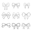 © Nareerat - Bow icons set. Collection of different cute of bows. Set of bows. Illustration white background. Decoration of bows.