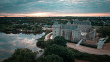 Splendid Castle At The Glf Du Morbihan During The Month Of July Drone Photo

