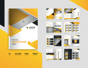 Modern travel brochure template design layout