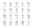 Cocktail icon set 3,  Alcoholic mixed drink vector