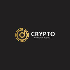 Digital Crypto Currency Logo Template. Abstract D Letter Crypto Currency Logo vector icon.