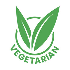 Vegetarian Round Icon with Green Leaves - Icon 8