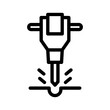 jackhammer line icon illustration vector graphic