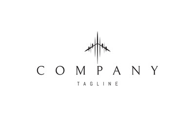 Wall Mural - vector logo on which an abstract image of a passenger aircraft in a linear style.