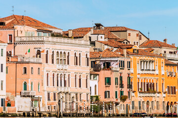 Wall Mural - Facades of centennial buildings on the banks of the Grand Canal in Venice. Italy, 2019