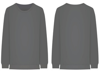 Long sleeve grey t shirt. vector illustration