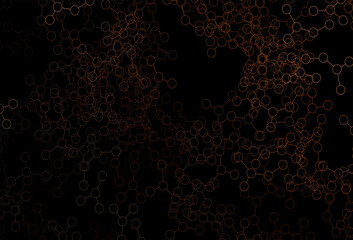 Dark Brown vector backdrop with artificial intelligence data.