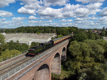2857, GWR Churchward 2800 Class Locomotive Built At Swindon Works In 1918. Pictured On Falling Sands Viaduct During Severn Valley Railways Autumn Steam Gala Working 13:25 To Bridgnorth