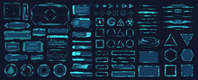 Scifi elements. Hud screen futuristic science element, mega tech hologram frame chart digital interface control ui panel for cyberpunk game vr monitor, garish vector illustration