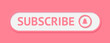 Subscribe button with bell and hand cursor. Subscribe to video channel. Buttons subscriptions for social media. Web buttons for promotion and marketing. Vector illustration.
