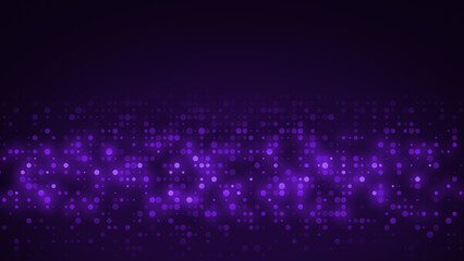 Wall Mural - abstract dot pattern purple light gradient texture technology background.