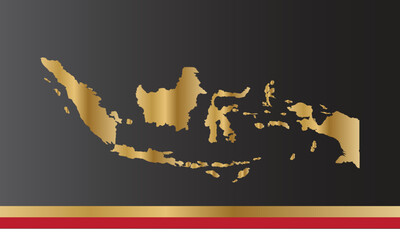 map of Indonesia with gold color