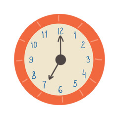 Classic wall clocks design. Red clock face. Template for your design works. Vector illustration.