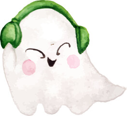 Canvas Print - cute ghost halloween isolated