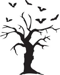 Sticker - vector scary tree