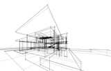 Fototapeta Paryż - Architectural drawing of a house