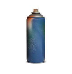 Canvas Print - Used can of spray paint on white background