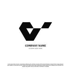 Wall Mural - letter V VV minimalist monogram arrow shape logo design