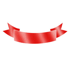 watercolor red ribbon banner.