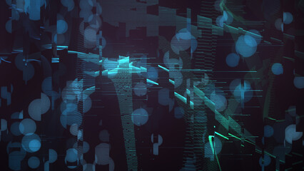 Wall Mural - abstract futuristic background, tunnel of thunder scene in the dark. electric technology concept is 