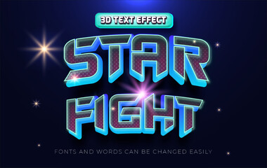 Wall Mural - Star fight 3d editable text effect style