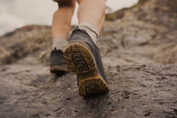 Poster - hiking boots in the mountains