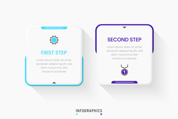 Wall Mural - vector infographic label design template with icons and 2 options or steps. can be used for process 