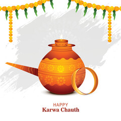 Wall Mural - Happy karwa chauth festival greeting card background