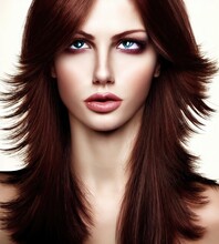 Beautiful Young Adult Women Fashion Model Look Close-Up Illustration 3D Render 1570