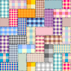 Aufkleber - Geometric abstract pattern. Intersection patchwork plaid style