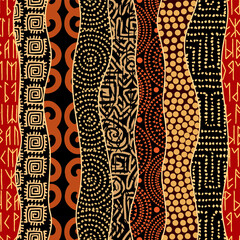 Fototapete - Vector ethnic tribal pattern. Seamless art image.