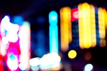 Wall Mural - Cityscape bokeh at night for background