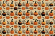 Orange, Green, Red, Yellow, Autumn Pumpkin Pattern, Halloween Theme, Halloween Pattern Collection 3
