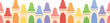 Cute pastel colored crayons border. Flat design illustration. Back to school concept.	