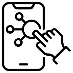 Sticker - An outline icon of digital interaction