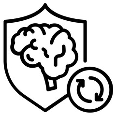 Sticker - Linear icon design of neural network 