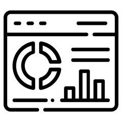 Wall Mural - A handy line icon of website analytics 