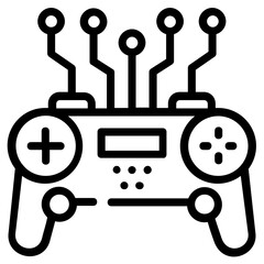 Canvas Print - Modern outline icon of ai gaming 