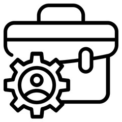 Canvas Print - a line icon of business management