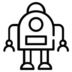 Canvas Print - A premium outline icon of bot