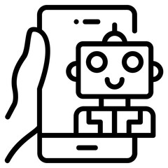 Sticker - A premium outline icon of bot