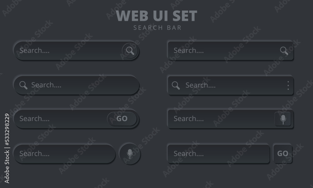 Set the search bar for UI design and web site search address and ...