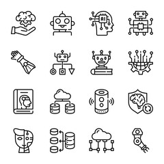 Canvas Print - Bundle of Futuristic Outline Icons
